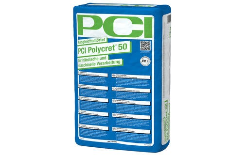 Neuer Ausgleichsmörtel PCI Polycret 50 für die manuelle wie maschinelle Verarbeitung