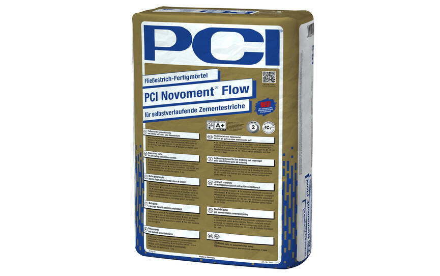 Fließfähiger Schnellestrich-Fertigmörtel PCI Novoment Flow: Rezeptur weiter verbessert