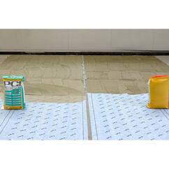 Live-Demonstration belegt doppelte Reichweite von PCI Flexmörtel Light