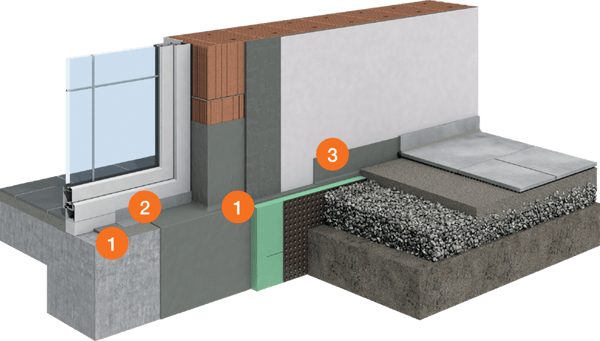 System Sockelanschluss mit bodentiefem Fenster
